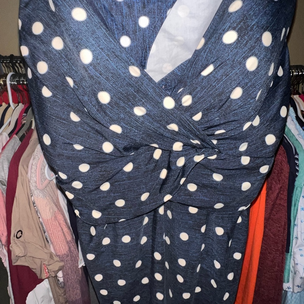 Miraclesuit Navy and White Swimwear 38DDD
